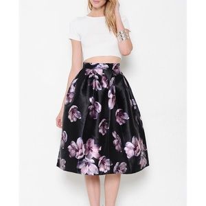 LOWEST 💜 "The Beauteous Flower" Flare Midi Skirt